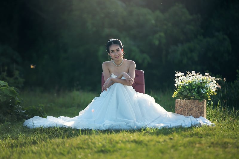 Bride in moonlit setting